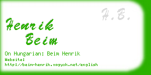 henrik beim business card
